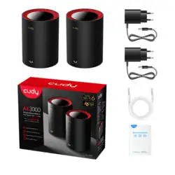 מגדיל טווח Wi-Fi 6 לאינטרנט אלחוטי 2 יחידות Mesh Cudy M3000