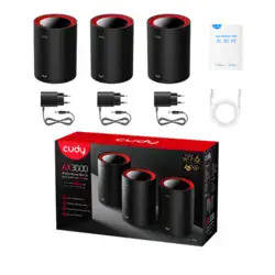 מגדיל טווח Wi-Fi 6 לאינטרנט אלחוטי 3 יחידות Mesh Cudy M3000