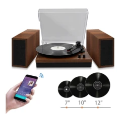פטיפון בלוטוס עם רמקולים מדפיים pure acoustics TT-45
