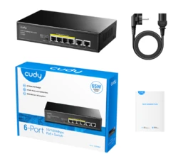 סוויטש PoE 4 יציאות + 2 יציאות רשת Cudy FS1006P
