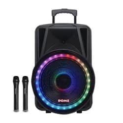 בידורית 15 אינץ' 2500W עם 2 מיקרופונים אלחוטיים DM-3015 Dome