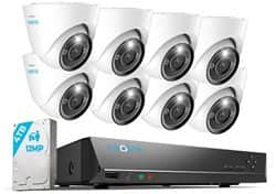 קיט 8 מצלמות כיפה 12MP צבע לילה ומערכת הקלטה NVR Reolink RLK16-1200D8-A(2.8MM)