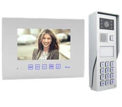סט אינטרקום הכולל פנל עם מצלמה, קודן, חיישן קרבה וסורק טביעת אצבע + מסך זכוכית 7 אינץ' 2C