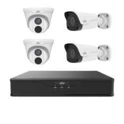 קיט 4 מצלמות IP 4MP ומערכת הקלטה כולל PoE מובנה Uniview