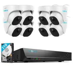 קיט 8 מצלמות אבטחה IP מחודשות באיכות 5MP ומערכת הקלטה Reolink RLN8-410 + RLC-520