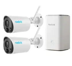 ערכת 2 מצלמות אלחוטיות באיכות 3MP ומערכת לאחסון מקומי של הקלטות Reolink