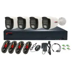 ערכת 4 מצלמות אבטחה באיכות 5MP עם צבע לילה ומערכת הקלטה VTech VTI-5108