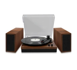 פטיפון בלוטוס עם רמקולים מדפיים pure acoustics TT-45