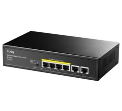 סוויטש PoE 4 יציאות + 2 יציאות רשת Cudy FS1006P