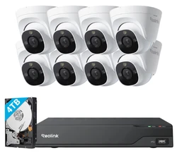 קיט 8 מצלמות כיפה 4K 8MP צבע לילה Reolink NVS16-8MD8