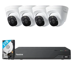 קיט 4 מצלמות כיפה 4K 8MP צבע לילה Reolink NVS8-8MD4