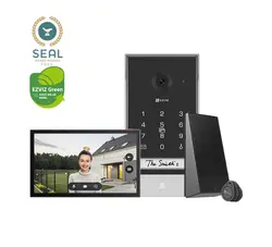 קיט אינטרקום אלחוטי על סוללה הכולל מסך לבית ופאנל סולארי Ezviz EP7