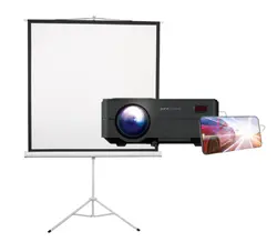 מקרן לד 2800 לומינס + מסך הקרנה 2x2 מטר pure cinema PC-70