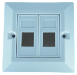 קופסה + מכסה לשקע רשת RJ-45 כפול